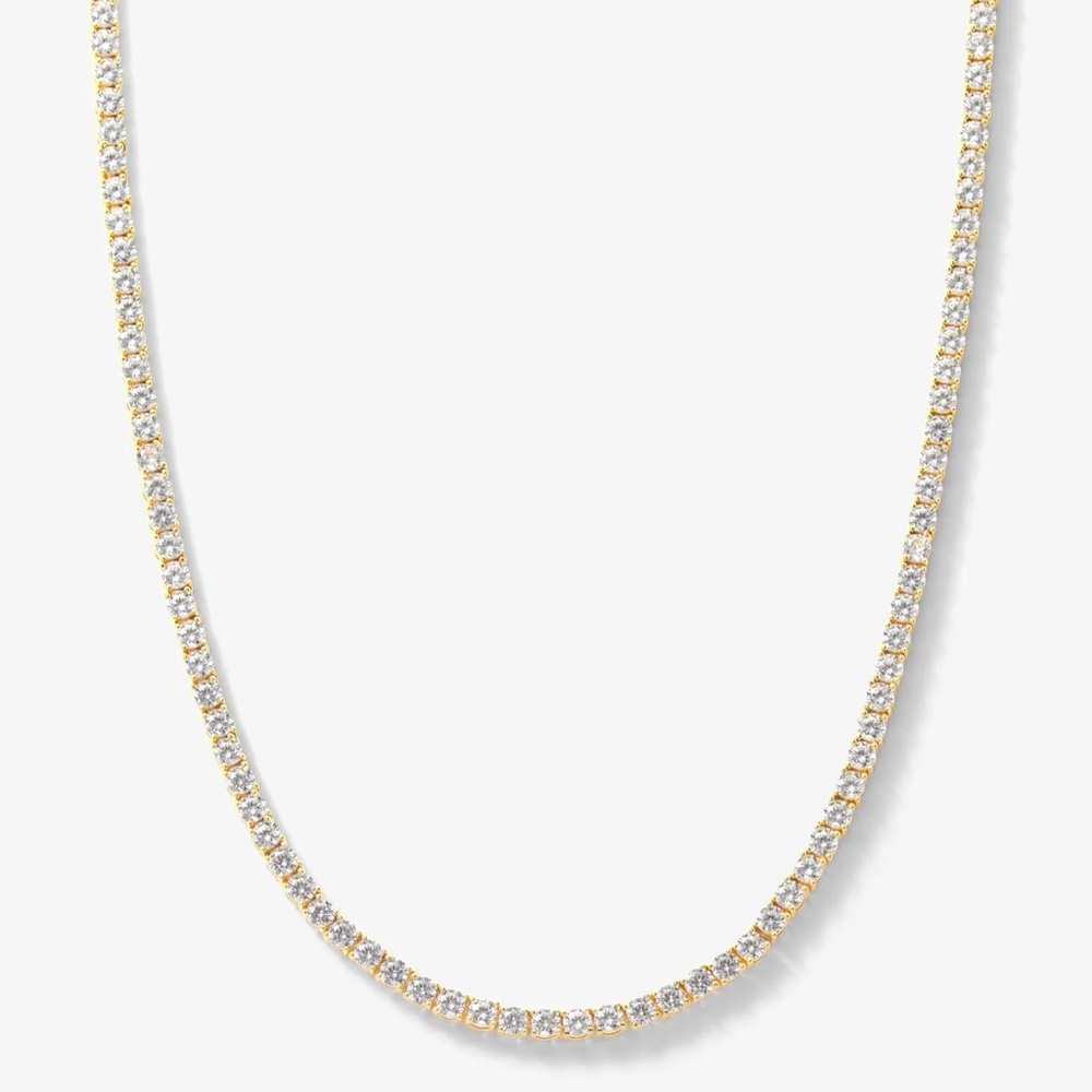 *SOLD* Baby Heiress Tennis Necklace 15" Gold|White Diamondettes